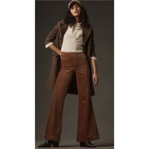 Pilcro X Anthropologie Velvet Pull-On Mid-Rise Retro Stretch Flare Pants Size 29